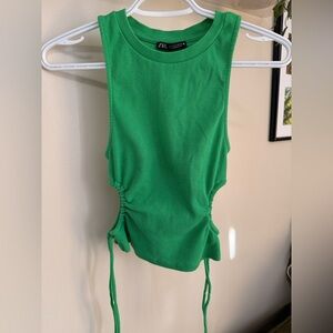 NWT Zara Vibrant Green Tank Top S